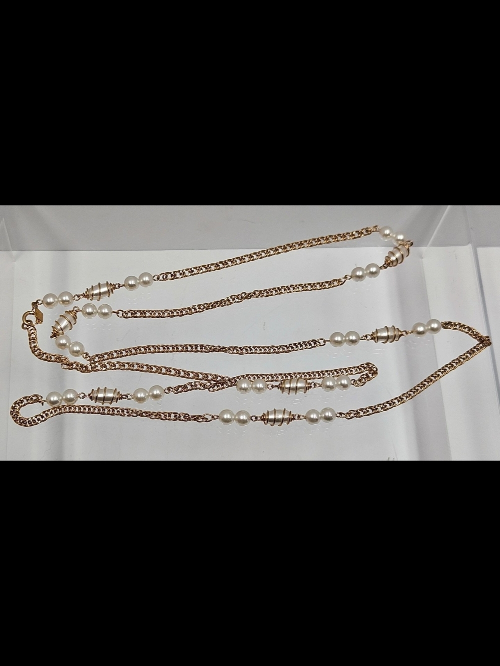 Sarah Coventry Gold-Tone Chain with Ivory Pearls Necklace